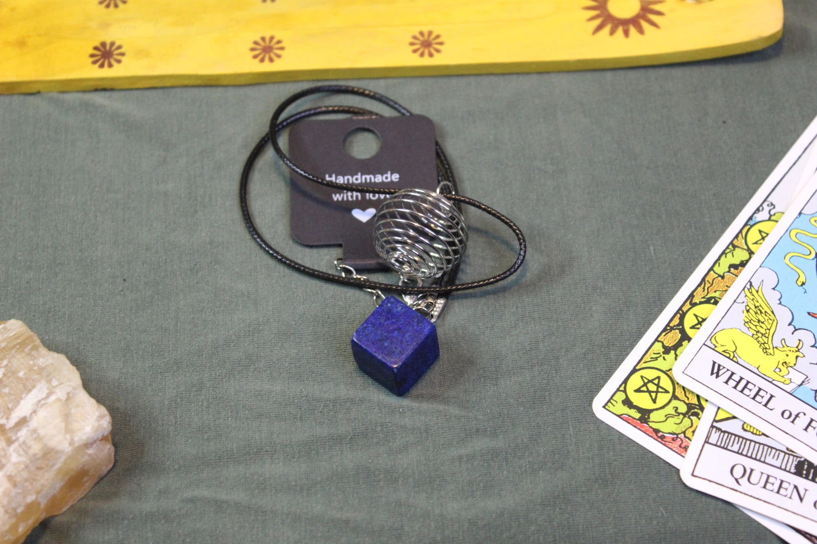 Lapis Lazuli Spiral Cage Necklace